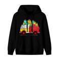LNFAUEAPRINT Vintage Fire Truck Stacked Graphic Hoodie, Black - Walmart.com