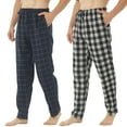 thumbnail image 1 of LNFINTDO 2 Pack Mens Flannel Pajamas Pants Plaid Pajama Bottoms Cotton Pj Pants for Men Sleep Loungewear, Red & Blue Plaid, Large, 1 of 7