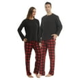 thumbnail image 1 of LNFINTDO Matching Couple Pajama Set, Matching Pjs for Couples, Plaid Pajama Set for Women and Men Soft Warm Fleece Shirt and Pants Sleepwear Set, Red Plaid, Large, 1 of 7