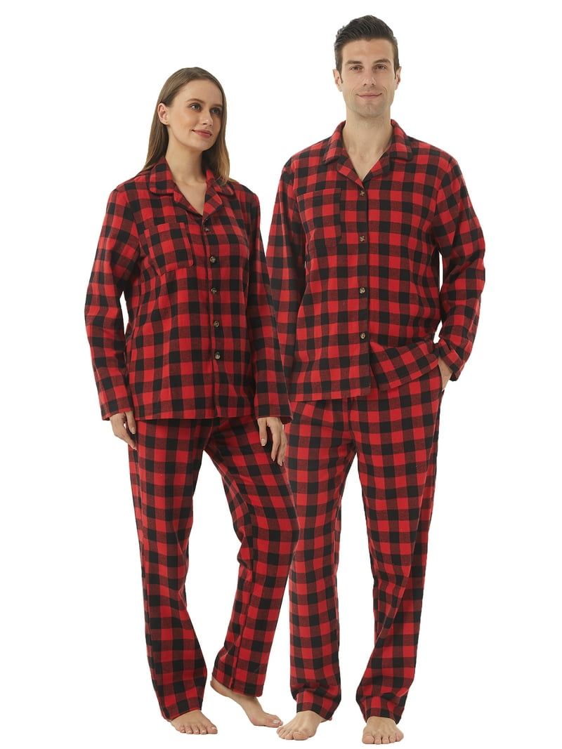 LNFINTDO Matching Couple Pajama Set, Mens and Womens Flannel