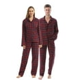 thumbnail image 1 of LNFINTDO Matching Couple Pajama Set, Mens and Womens Flannel Pajama Sets, Button Down Shirts & Flannel Pjs Pants, Red Stripe, Medium, 1 of 8