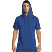 LNFINTDO Men's Workout Shirts Hooded Quick Dry Short Sleeve for Muscle Gym Exercise Sports Running Cycling Basketball
