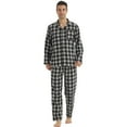 thumbnail image 1 of LNFINTDO Mens Flannel Pajama Sets Plaid Cotton Pajamas Pjs Set Button Down Soft Warm Lounge Sleepwear Tops & Pjs Pants, Grey Plaid, Medium, 1 of 7