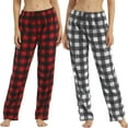 thumbnail image 1 of LNFINTDO Pajamas Pants for Women Fleece Pajama Bottoms Pj Pants Soft Warm Pjs Loungwear Sleep Pants, 2 Pack, Red & Grey Plaid, X-Large, 1 of 7