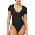 thumbnail image 1 of LNFINTDO Women's Short Sleeve Bodysuit Tops Shapewear for Women Stretchy Slim Fit Basic Jumpsuit, 1 of 6