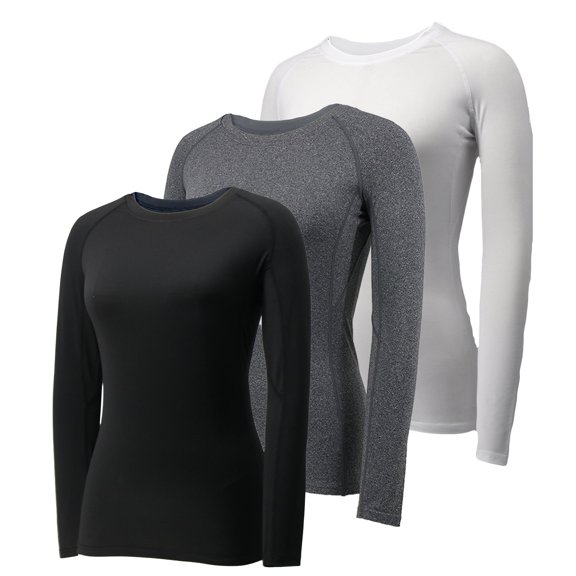 LNFINTDO Womens Compression Shirts Long Sleeve Quick Dry Running Athletic Shirts Tops Workout Gym T-shirts