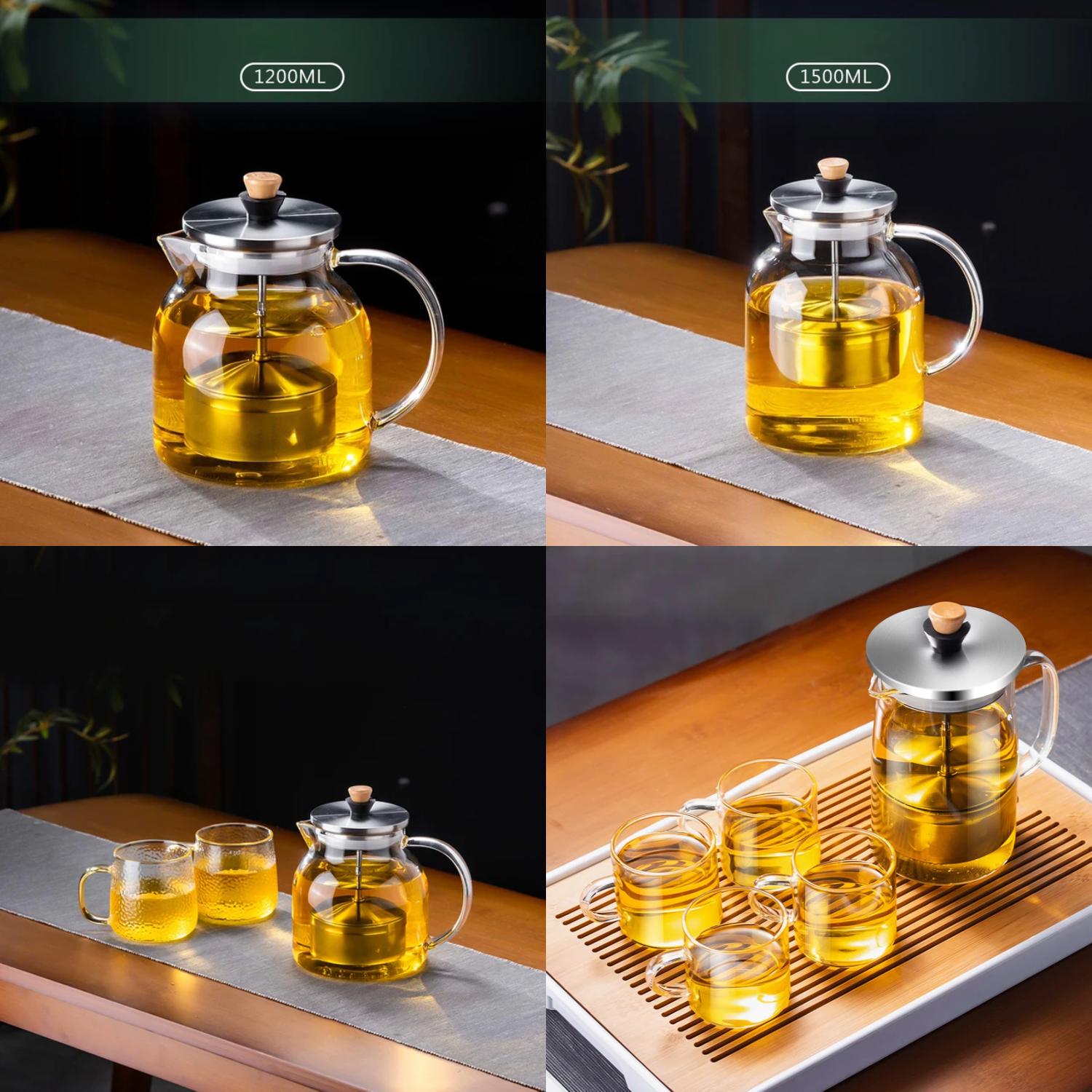 LNGHEJZ Filtered Glass Teapot Chinese Kung Fu Tea Set for High ...