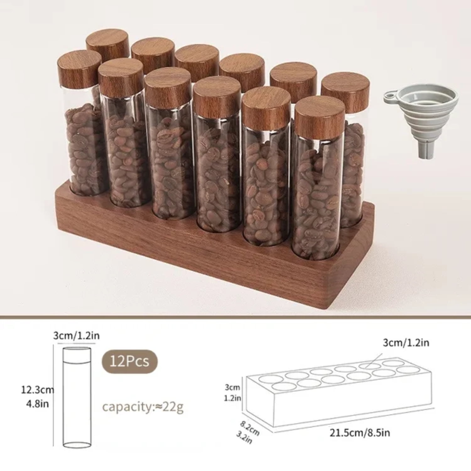 LNGHEJZ autiful and elegant walnut wood coffee bean holder with