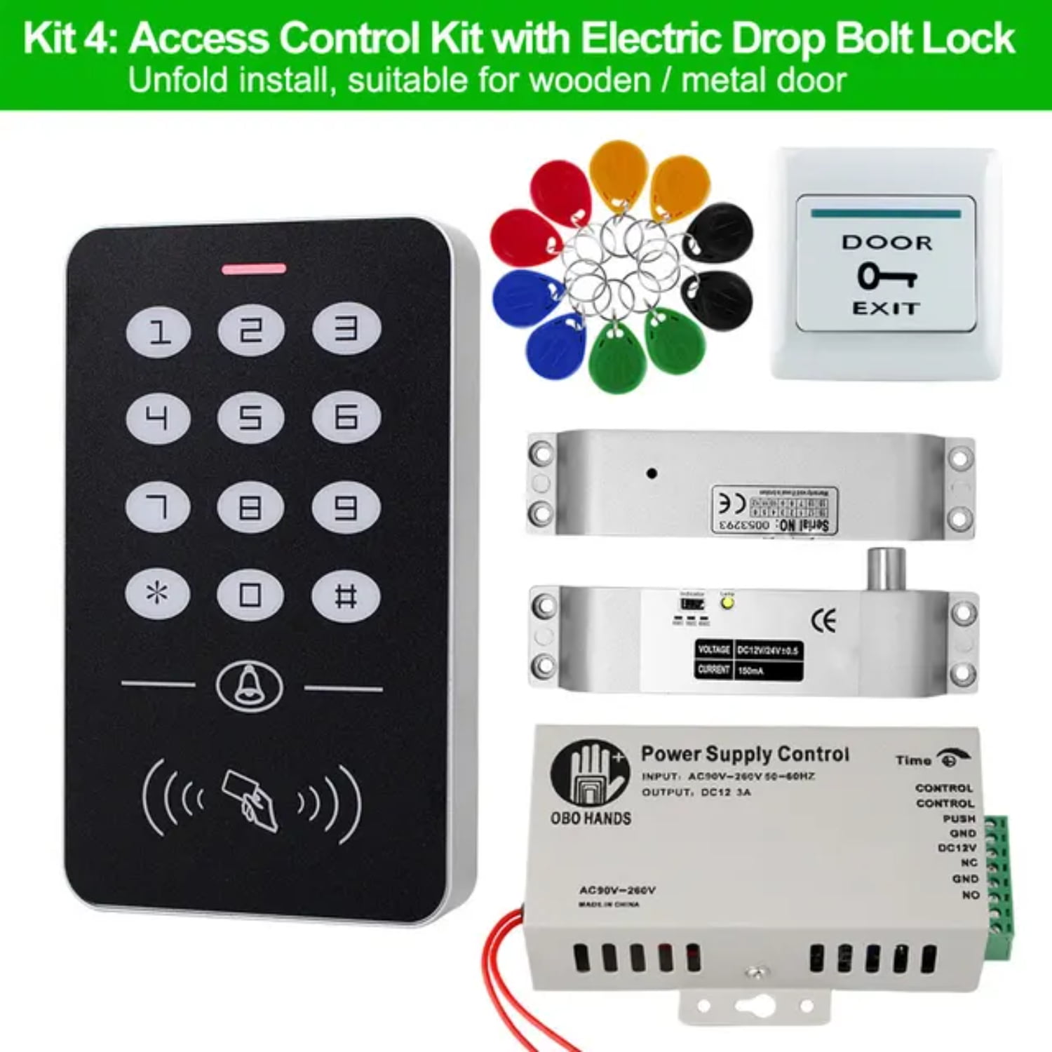 LNGKAI Ultimate Power Supply Enhanced RFID Keypad Door Access Control