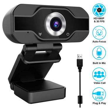LNGOOR 1080P Full HD USB Webcam for PC Desktop & Laptop Web Camera with Microphone