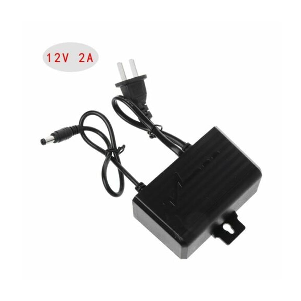 Lngoor 12V 2A Power Supply Adapter, Outdoor Waterproof Charger, Black ...