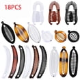thumbnail image 1 of LNGOOR 18 Pieces Banana Hair Clips Clincher Combs Large Vintage Banana Clips Comb Fishtail Hair Clip Ponytail Holder Clips Double Combs Clip Claws for Women Girls Thick Curly Hair, 1 of 9