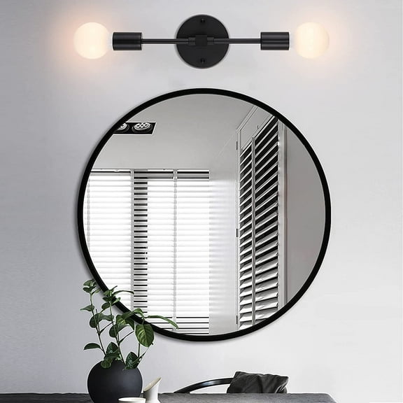 LNGOOR 2-Light Wall Sconce Modern Wall Mounted Sconce Indoor Wall Lighting for Hallway Kitchen Bedroom, Black