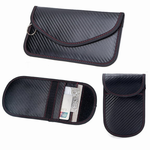 LNGOOR 2 Pack Faraday Bag for Key Fob + 1 Pack Faraday Phone Signal Blocking Bags Shielding Bag Combination Set for Cell Phone Privacy Card Protection