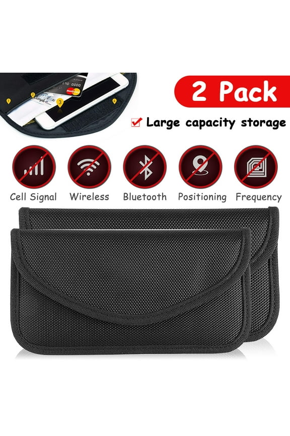 2 Pieces Of Faraday Mobile Phone Pouch, RFID Shielding Faraday Keychain Protector, Faraday Cage Signal Blocker, Mobile Phone Keychain Protector (Large Size)