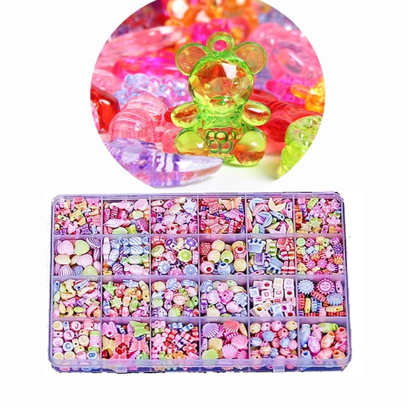 LNGOOR 24 Grids Colorful Stringing Beads Toy with Small Bags of Jewelry DIY Jewelry For Children Necklace Bracelet Crafts Kits