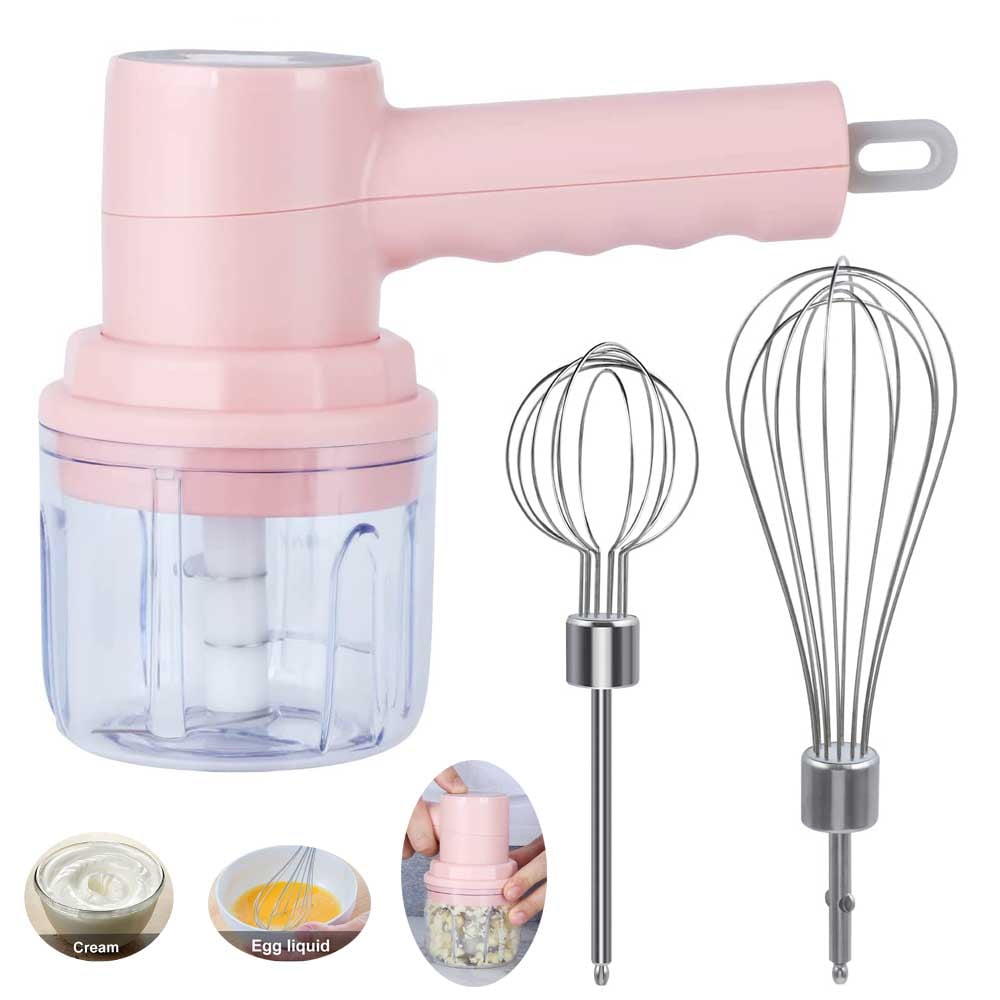 LNGOOR 3 in 1 3-Speed Electric Hand Mixer Wireless Food Chopper
