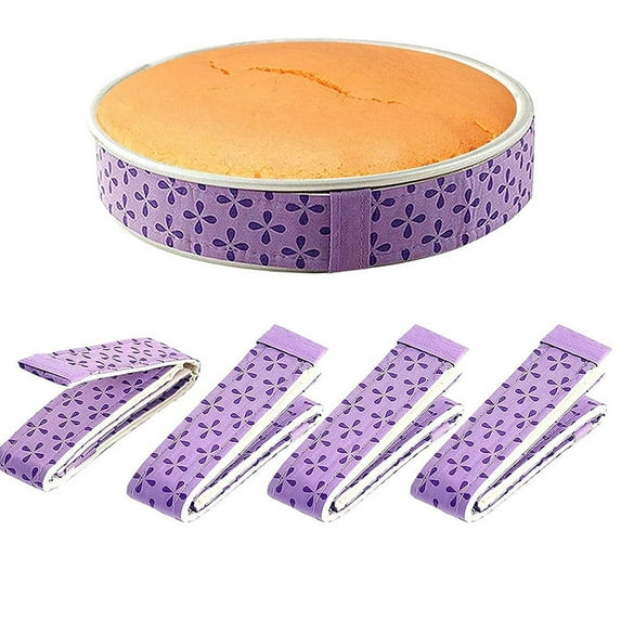 LNGOOR 4 Pcs Bake Even Strip,Cake Pan Dampen Strips,Cake Pan Strips, Super Absorbent Thick Cotton,Keeps Cakes More Level and Prevents Crowning with Cleaner Edges for a Professional Look