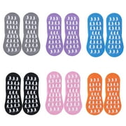 LNGOOR 6 Pairs Grip Socks Non-Slip Socks with Grips for Women Non Slip Skid Sticky Grippers Socks for Women Men Yoga, Pilates