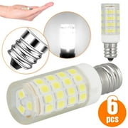 LNGOOR 6 Pcs 7W E12 LED Corn Light Bulb Daylight White 6000K Chandelier Bulbs Decorative E12 Base for Home Lighting (White)