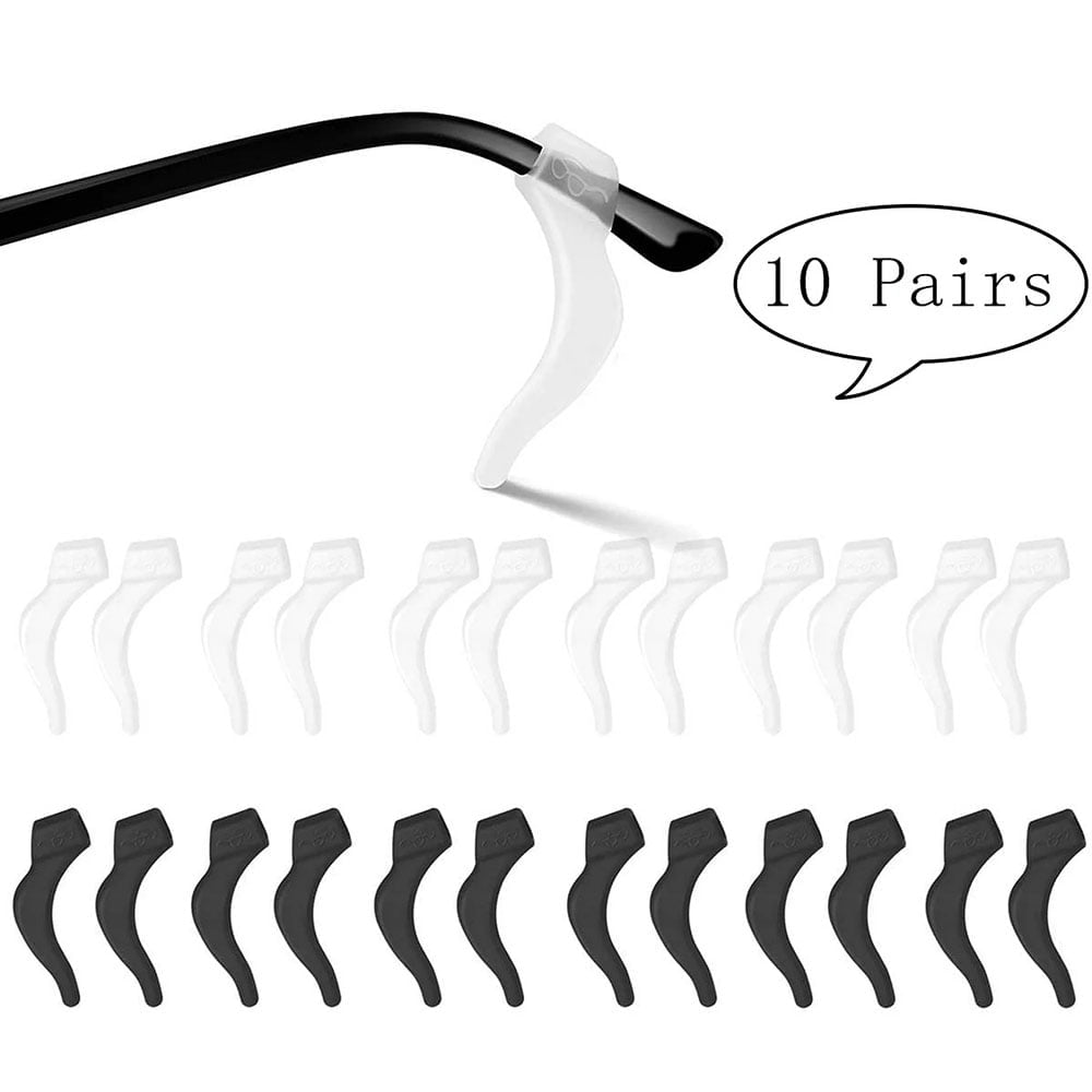 LNGOOR 10 Pairs Anti-Slip Eyeglass Ear Grips Hook, Comfortable Silicone ...