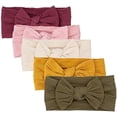 thumbnail image 1 of LNGOOR Baby Girl Headbands Jacquards - 5 Pack of Cable Knit Nylon Bows for Girls, 1 of 5