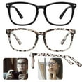 thumbnail image 1 of LNGOOR Blue Light Blocking Glasses for Cell Phone Radiation Glasses Square Computer Eyeglasses Women/Men,2 PACK, 1 of 5
