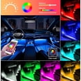 thumbnail image 1 of LNGOOR Car Interior Light Car LED Strip Lights 4pcs 48 LED Bluetooth APP Control Atmosphere Lights Multicolor Music Under Dash Car Strip Lighting Kit for DIY Car Indoor Party (Car Cigarettet), 1 of 4