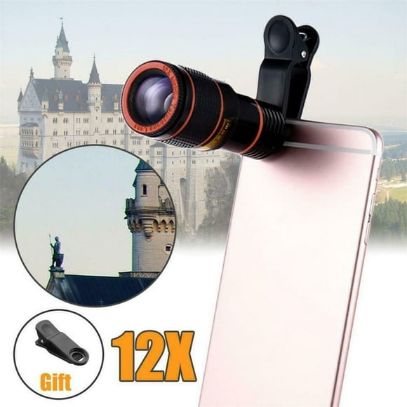 LNGOOR Cell Phone Camera Lens, 12X Telephoto Universal Clip On hd Zoom Lens Compatible with iPhone 11 Pro Max X XS Max XR/8/7/6/6s, Samsung, Android and Smartphone