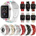 thumbnail image 1 of LNGOOR Christmas Silicone Sport Replacement Watch Band Strap for Apple Watch Series 1, 2, 3, 4&5 - 38mm, 40mm, 42mm, or 44mm (11-Colors), 1 of 3