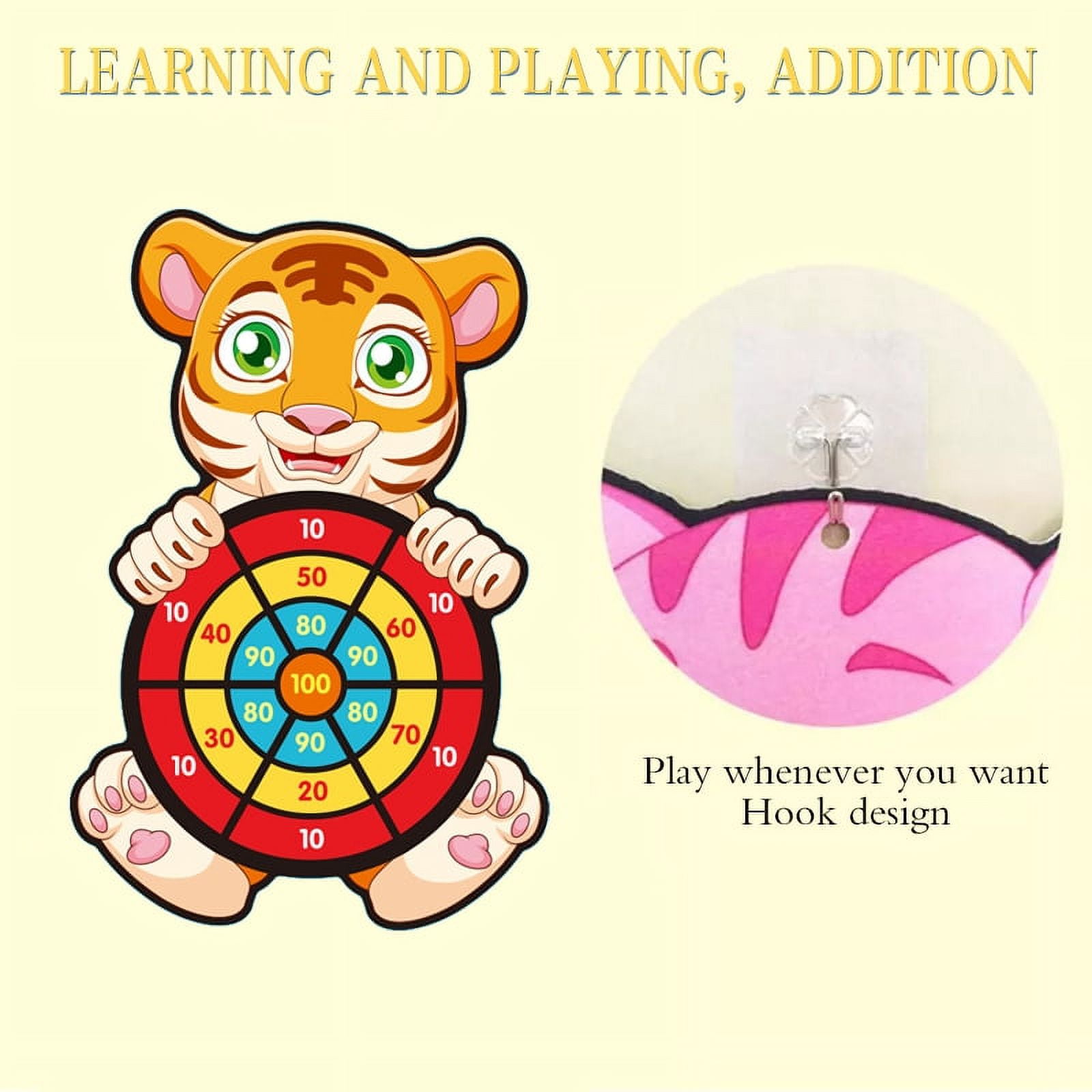 LNGOOR Dart Board Mounting kit, 13inches Dart Board with Hook 3 Sticky