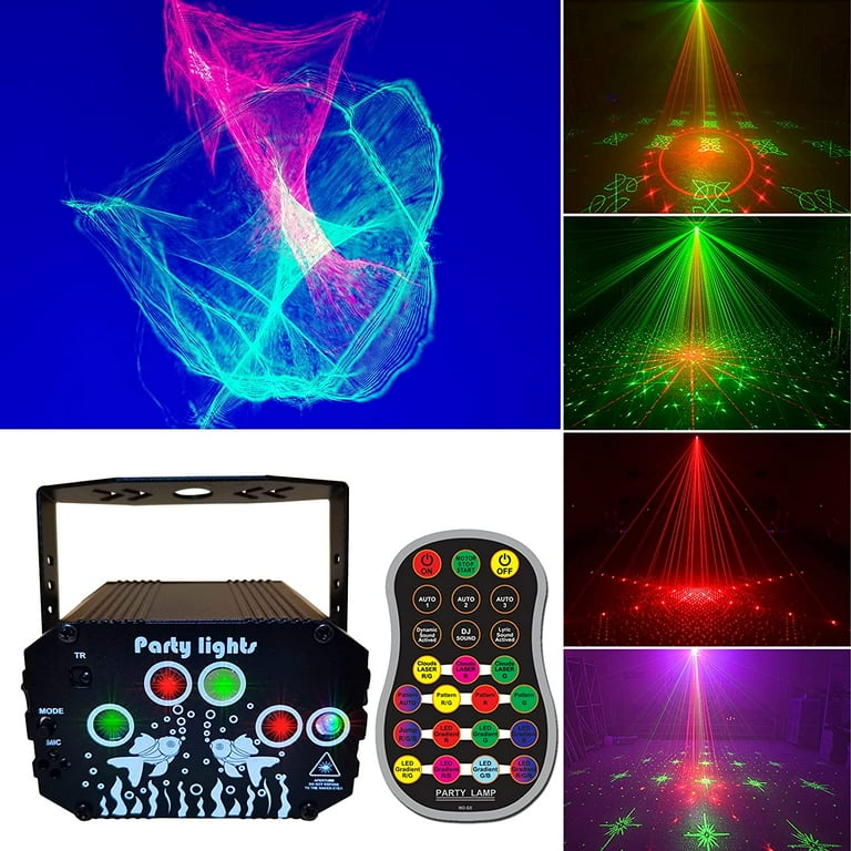 Lngoor Disco Light DJ Stage Party Lights Sound Activated RGB Strobe Stage Effects 60 Different Patterns Lights for Birthday Gift Party Dancing KTV Bar