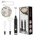 thumbnail image 1 of LNGOOR Electric Milk Frother HandHeld 3 Speed Rechargeable Drink Mixer Foam Maker with 3 Portable Whisks for Coffee, Cappuccino, Matcha, Egg Whisk, 1 of 6