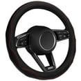 thumbnail image 1 of LNGOOR Fiber Leather Car Steering Wheel Cover,Round D Type Universal 15 inch Breathable Anti Slip Auto Steering Wheel Covers for Car Truck SUV, 1 of 8