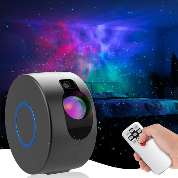 LNGOOR LED Galaxy Starry Night Projector Light Starry Night Light for Bedroom LED Space Sky Light Lamp Cool Room Decor Nebula, Black