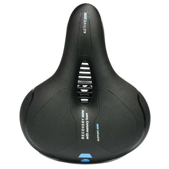 LNGOOR Mountain Bike Saddle Replacement Wide Bicycle Saddle Memory Foam Padded Soft Bike Cushion, Black