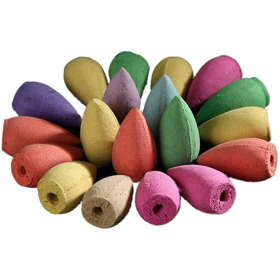 LNGOOR Natural Backflow Incense Cones, Mixed Sandalwood Jasmine Lavender Rose mint Fragrant Cone for Spa Yoga Meditation Aromatherapy 100 PCS