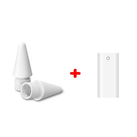LNGOOR Nib Tip+Adapter Replacement For Apple Pencil iPad Stylus Touchscreen Pen New White