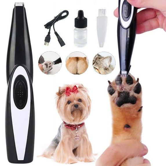 LNGOOR Pet Foot Hair Clippers, Professional Pet Hair Trimmers, Pet Grooming Kit, Low Noise, USB Rechargeable, Electric Clippers for Hair Around Face, Eyes, Ears, Rump, Paws