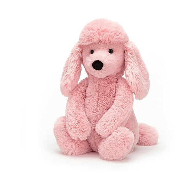 LNGOOR Poodle Plush Toy 16" Stuffed Plush Pillow Pink Soft Fluffy Puppy Hug Gift for Any Age and Occasion - Pink Poodle