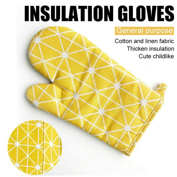 LNGOOR Prevent Hot Hands Heat Resistant Cotton Gloves Mitts for Grilling, BBQ, Kitchen, Cooking, Baking, Pots, Pans, Smoking and Oven