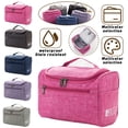 thumbnail image 1 of LNGOOR Professional Large Cosmetic Case Makeup Bag Storage Handle Organizer Travel Kit Toiletry Box Rose Pink, 1 of 6