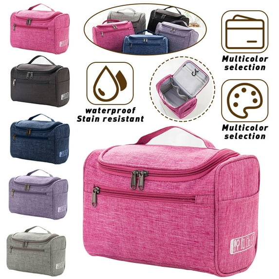 LNGOOR Professional Large Cosmetic Case Makeup Bag Storage Handle Organizer Travel Kit Toiletry Box Rose Pink
