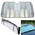 thumbnail image 1 of LNGOOR Reflective Sun Shade Car Windshield Sunshade for Car Cover Visor Thicken 5-Layer Shading Bubble for UV Protection and Heat Reflector 51"x 23" (Silver), 1 of 7