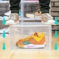 thumbnail image 1 of LNGOOR Shoe Boxes with Lids Stackable Sneaker Storage Boxes Clear Display Case, Large Shoe Containers Pack of 1, Magnetic Side Open Transparent（1Pcs）, 1 of 9