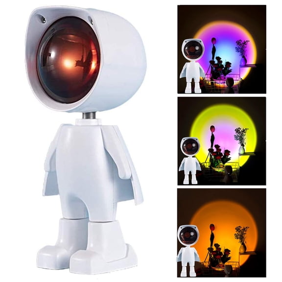 LNGOOR Sunset Light,360 Degree Night Light Projector, Romantic Vision LED Light, Network Red Light with USB Modern Floor Bracket Night Light Living Room Bedroom Decoration (Red sunset color)