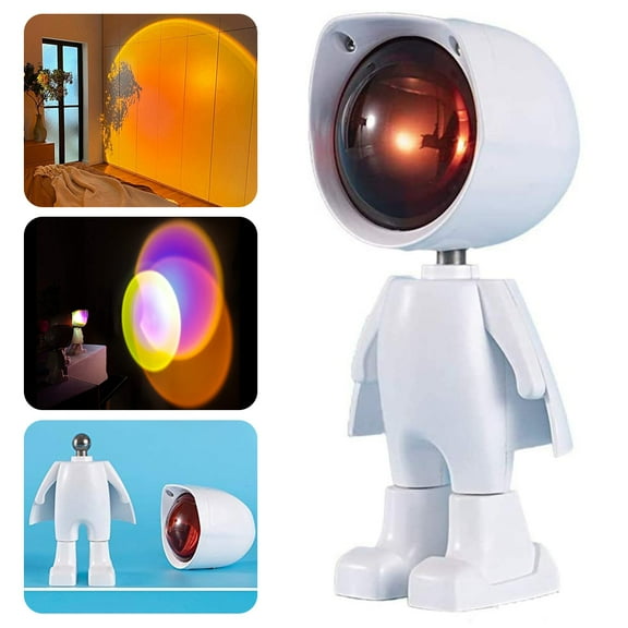 LNGOOR Sunset Light,360 Degree Night Light Projector, Romantic Vision LED Light, Network Red Light with USB Modern Floor Bracket Night Light Living Room Bedroom Decoration (Rainbow color)