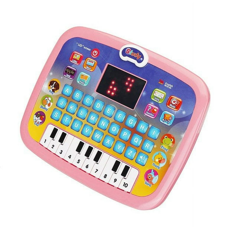 LNGOOR Tablet Toy for 1 2 3 Years Old Girls Boys, Educational Learning Toys  with Light and Music, Interactive Toy for Numbers, Alphabet, Animals and