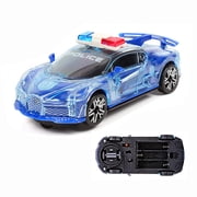 LNGOOR Toy Car for Kids, Police Car with LED Lights Music Car Toy Police Car, Real Siren Sounds Car Toy Battery-Powered 360  Rotation Light-Up Police Car, Great Gift for Boys and Girls