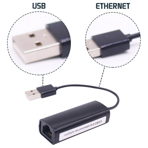 LNGOOR USB 2.0 To RJ45 LAN Ethernet Network Card Adapter 10/100Mbps for Windows 7/8/10/VISTA Network Cable Coverter for PC Laptop